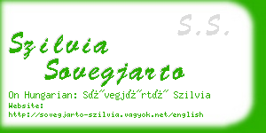 szilvia sovegjarto business card